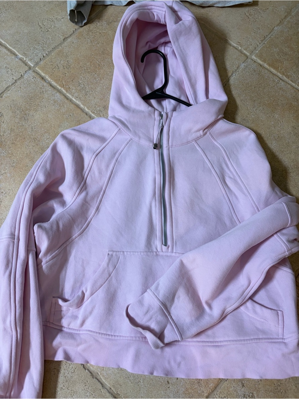 lululemon athletica cropped 1/2 zip scuba Hoodie sz xs/sm
